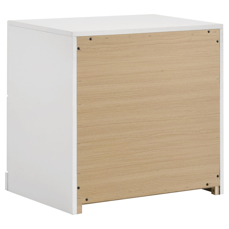 Ines 2-drawer Nightstand Bedside Table White High Gloss - detail 4