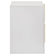 Ines 2-drawer Nightstand Bedside Table White High Gloss - detail 6