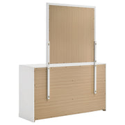 Ines 6-drawer Bedroom Dresser with Mirror White High Gloss - detail 4