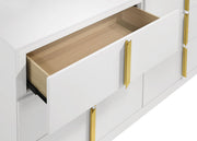 Ines 6-drawer Bedroom Dresser with Mirror White High Gloss - detail 7