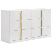 Ines 6-drawer Bedroom Dresser Cabinet White High Gloss - alternate view