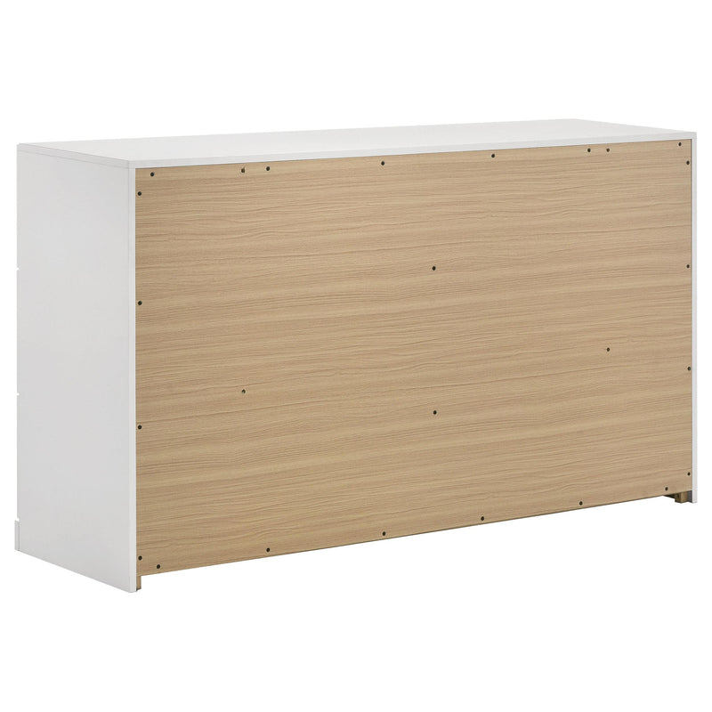 Ines 6-drawer Bedroom Dresser Cabinet White High Gloss - detail 4