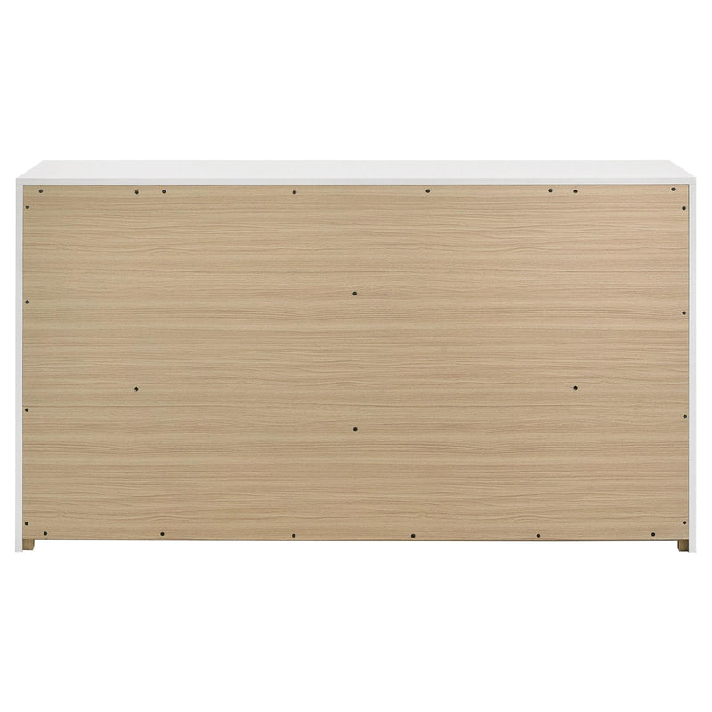 Ines 6-drawer Bedroom Dresser Cabinet White High Gloss - detail 5