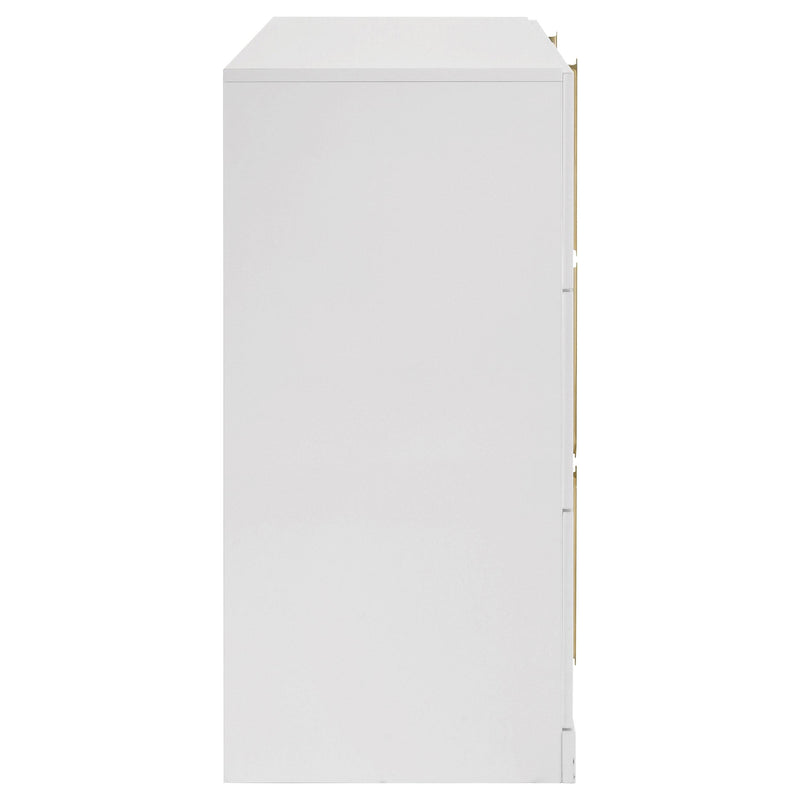 Ines 6-drawer Bedroom Dresser Cabinet White High Gloss - detail 6