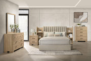 Arielle 5-Piece Eastern King Upholstered Bedroom Set Light Oak