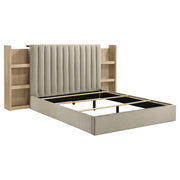 Arielle 5-Piece Queen Upholstered Bedroom Set Light Oak - detail 3