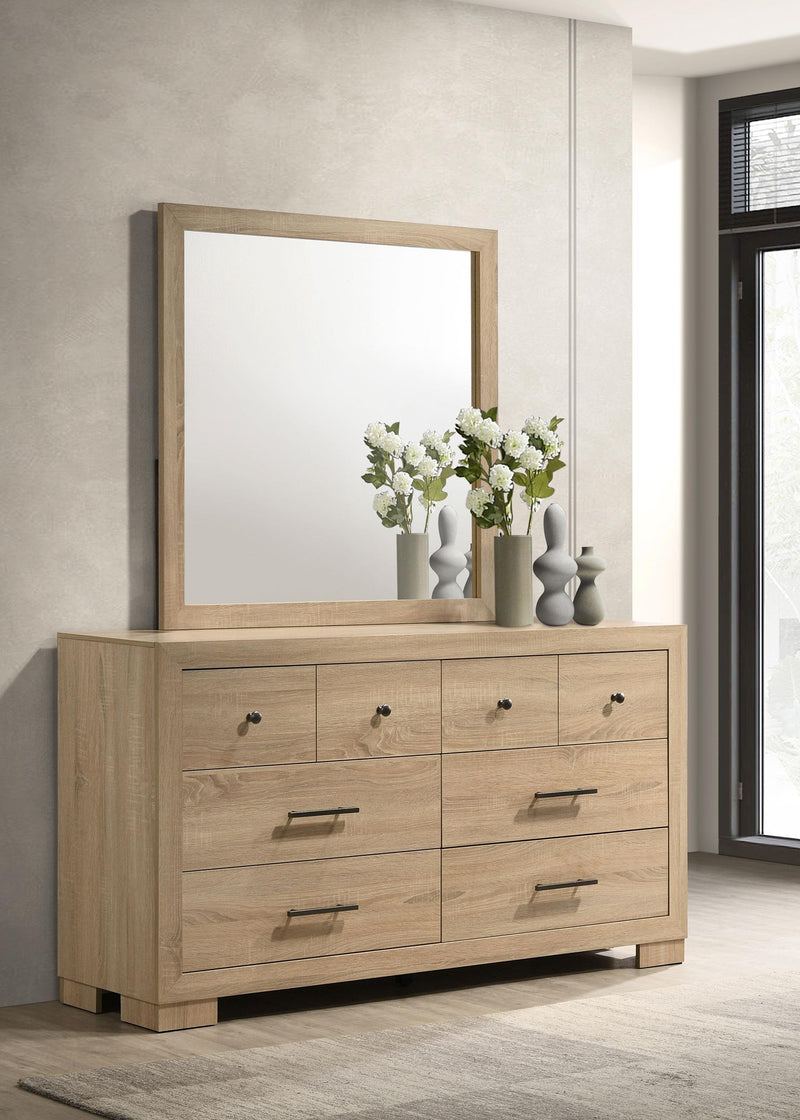 Arielle Dresser and Mirror Set with Mixed Hardware Light Oak