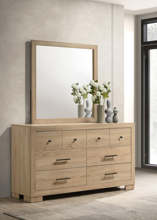 Arielle Dresser and Mirror Set with Mixed Hardware Light Oak