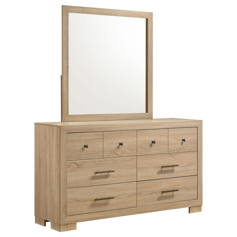 Arielle Dresser and Mirror Set with Mixed Hardware Light Oak - alternate view