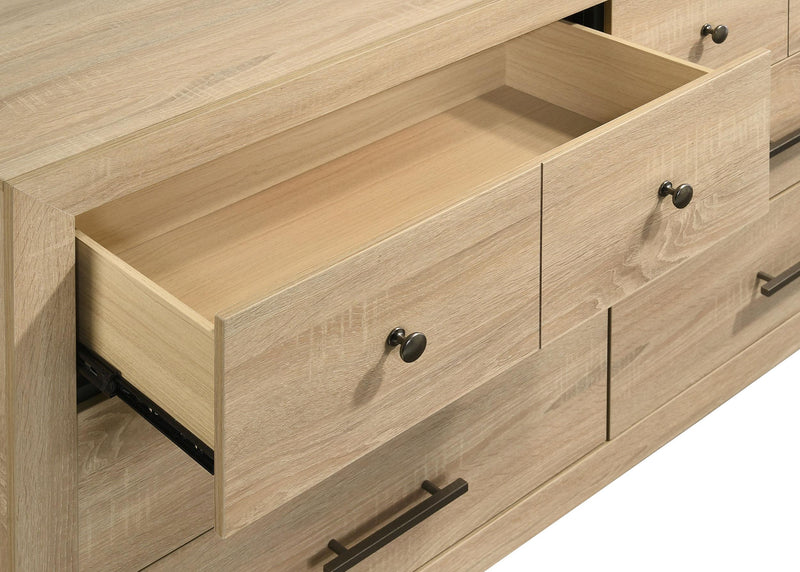 Arielle Dresser and Mirror Set with Mixed Hardware Light Oak - detail 7