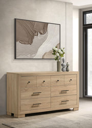 Arielle Bedroom Dresser with Mixed Hardware Light Oak