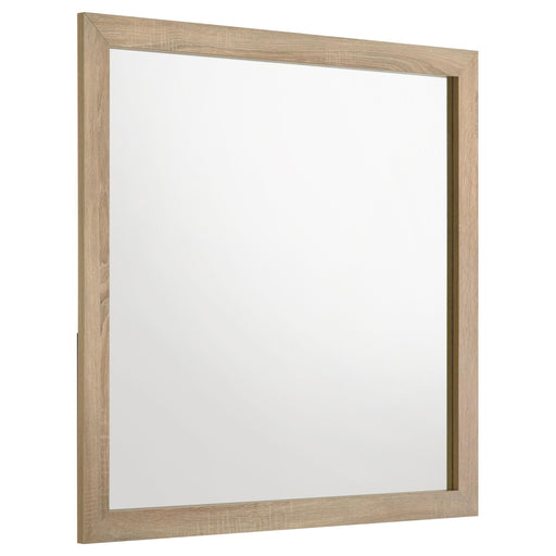 Arielle Dresser Mirror with Wood-Look Frame Light Oak - alternate view