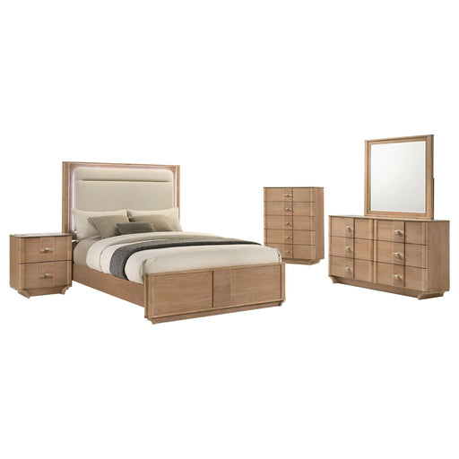 Leanne 5-piece Queen Bedroom Set Light Oak - alternate view