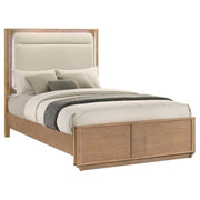 Leanne Queen LED Panel Bed Off White and Light Oak - detail 3