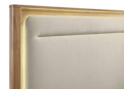 Leanne Queen LED Panel Bed Off White and Light Oak - detail 7