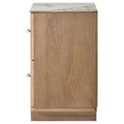 Leanne 2-drawer Sinter Stone Top Nightstand Light Oak - detail 5
