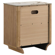Leanne 2-drawer Sinter Stone Top Nightstand Light Oak - detail 6