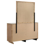 Leanne 6-drawer Sinter Stone Top Dresser and Mirror Light Oak - detail 6