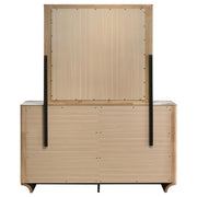 Leanne 6-drawer Sinter Stone Top Dresser and Mirror Light Oak - detail 7
