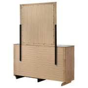 Leanne 6-drawer Sinter Stone Top Dresser and Mirror Light Oak - detail 8