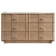 Leanne 6-drawer Sinter Stone Top Dresser Cabinet Light Oak - detail 3