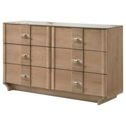 Leanne 6-drawer Sinter Stone Top Dresser Cabinet Light Oak - detail 4