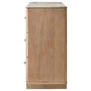 Leanne 6-drawer Sinter Stone Top Dresser Cabinet Light Oak - detail 5