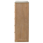 Leanne 5-drawer Sinter Stone Top Chest of Drawers Light Oak - detail 5