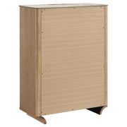 Leanne 5-drawer Sinter Stone Top Chest of Drawers Light Oak - detail 6