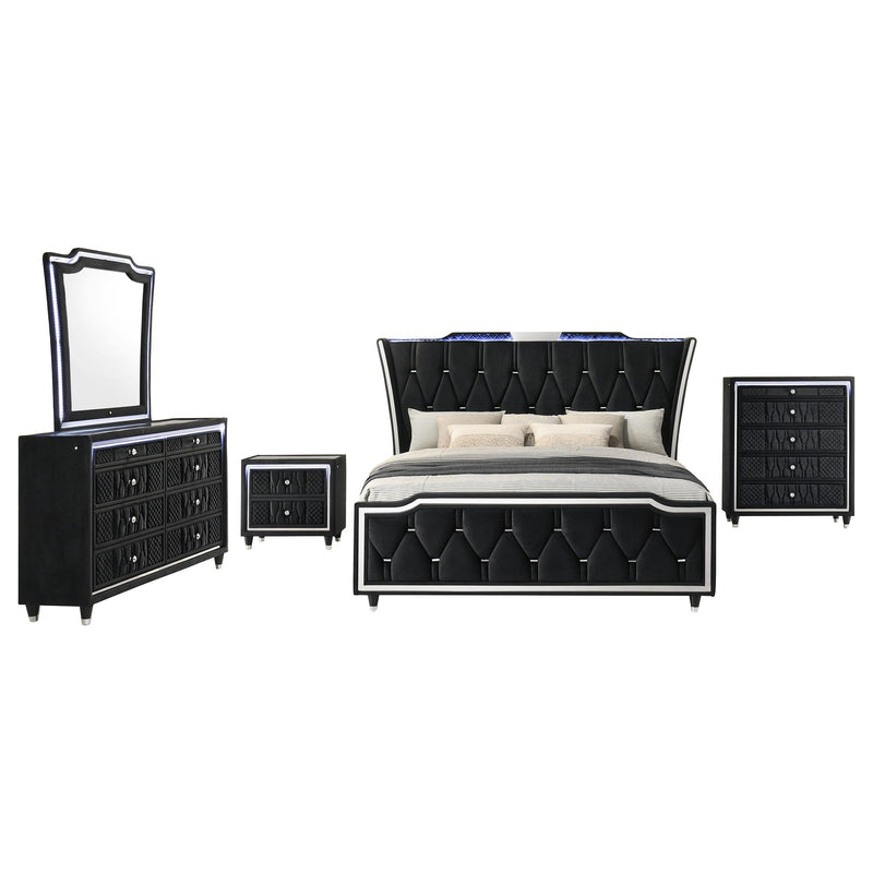 Lorient 5-piece Queen Bedroom Set Black - alternate view