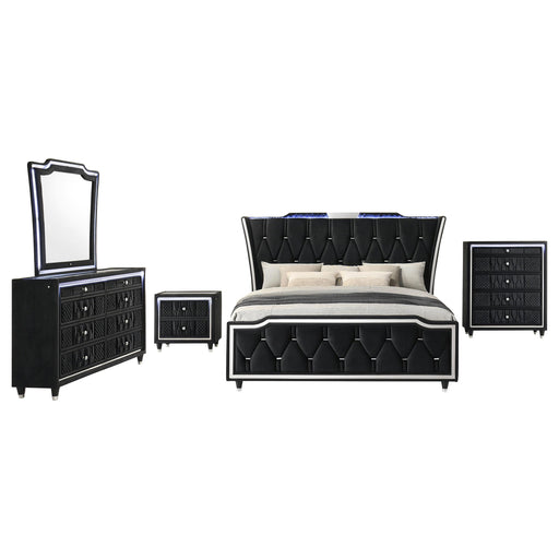 Lorient 5-piece Queen Bedroom Set Black - alternate view