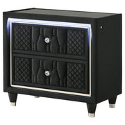 Lorient 2-drawer LED Nightstand with USB Black - detail 4