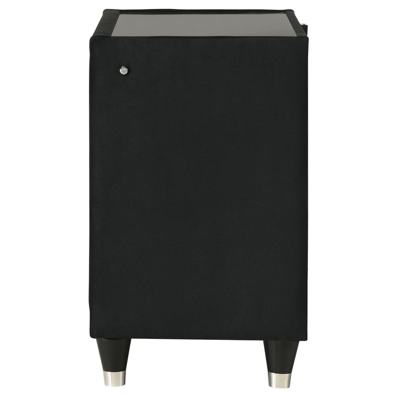 Lorient 2-drawer LED Nightstand with USB Black - detail 5