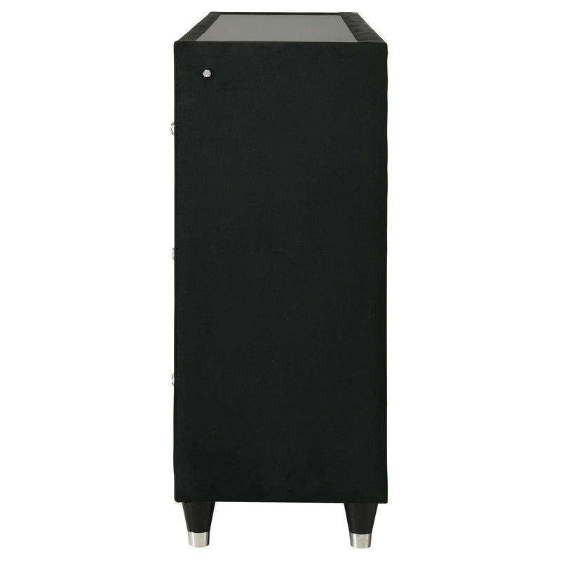 Lorient 8-drawer LED Bedroom Flame Box Dresser Black - detail 5