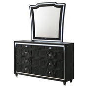 Lorient 8-drawer LED Dresser with Mirror Black - detail 4