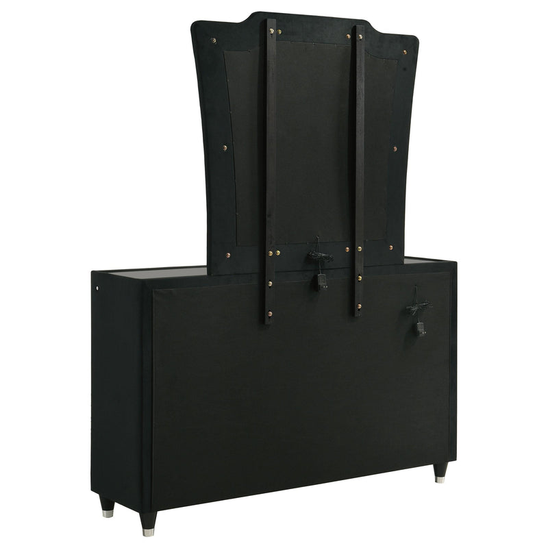 Lorient 8-drawer LED Dresser with Mirror Black - detail 6