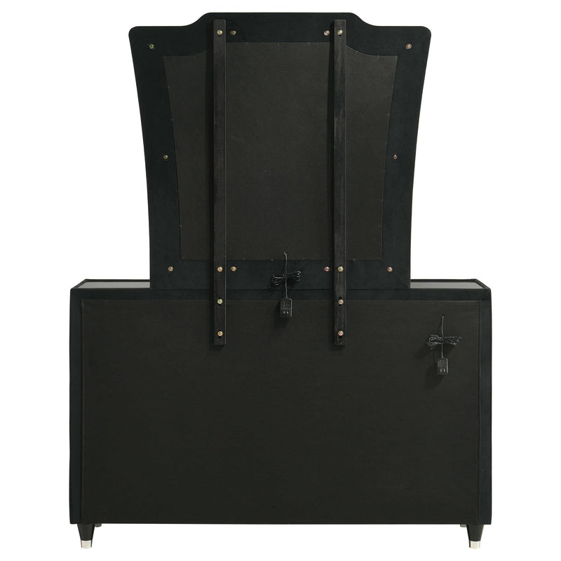 Lorient 8-drawer LED Dresser with Mirror Black - detail 7