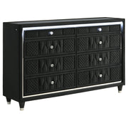 Lorient 8-drawer LED Bedroom Dresser Cabinet Black - alternate view