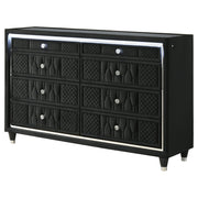 Lorient 8-drawer LED Bedroom Dresser Cabinet Black - detail 4