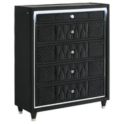 Lorient 5-drawer LED Chest of Drawers Black - alternate view