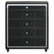 Lorient 5-drawer LED Chest of Drawers Black - detail 3