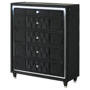 Lorient 5-drawer LED Chest of Drawers Black - detail 4