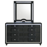 Ravenne 8-drawer Velvet Upholstered LED Dresser and Mirror Black - detail 3