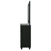 Ravenne 8-drawer Velvet Upholstered LED Dresser and Mirror Black - detail 5