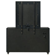 Ravenne 8-drawer Velvet Upholstered LED Dresser and Mirror Black - detail 7