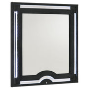 Ravenne Velvet Upholstered LED Dresser Mirror Black - alternate view
