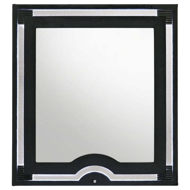 Ravenne Velvet Upholstered LED Dresser Mirror Black - detail 3