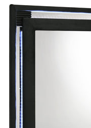 Ravenne Velvet Upholstered LED Dresser Mirror Black - detail 4