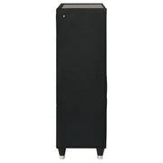 Ravenne 5-drawer Velvet Upholstered LED Chest of Drawers Black - detail 5