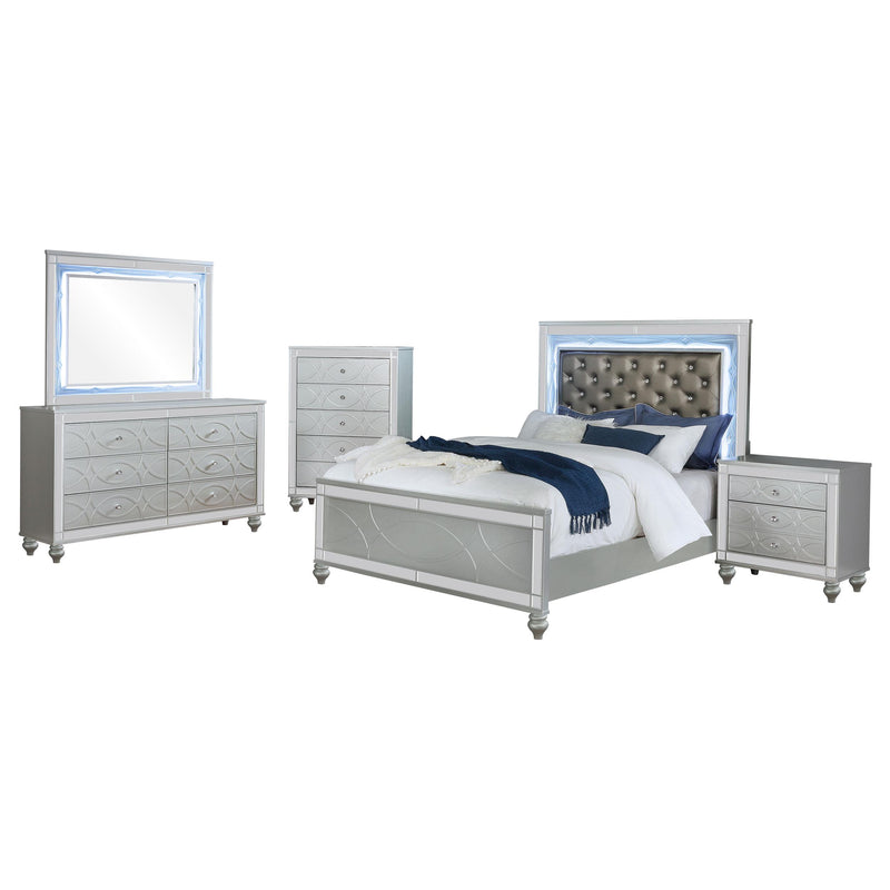 Gunnison 5-piece Queen Bedroom Set Silver Metallic - alternate view